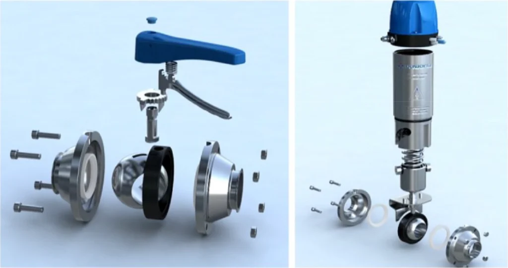 Sanitary-Butterfly-Type-Ball-Valve-Dimention